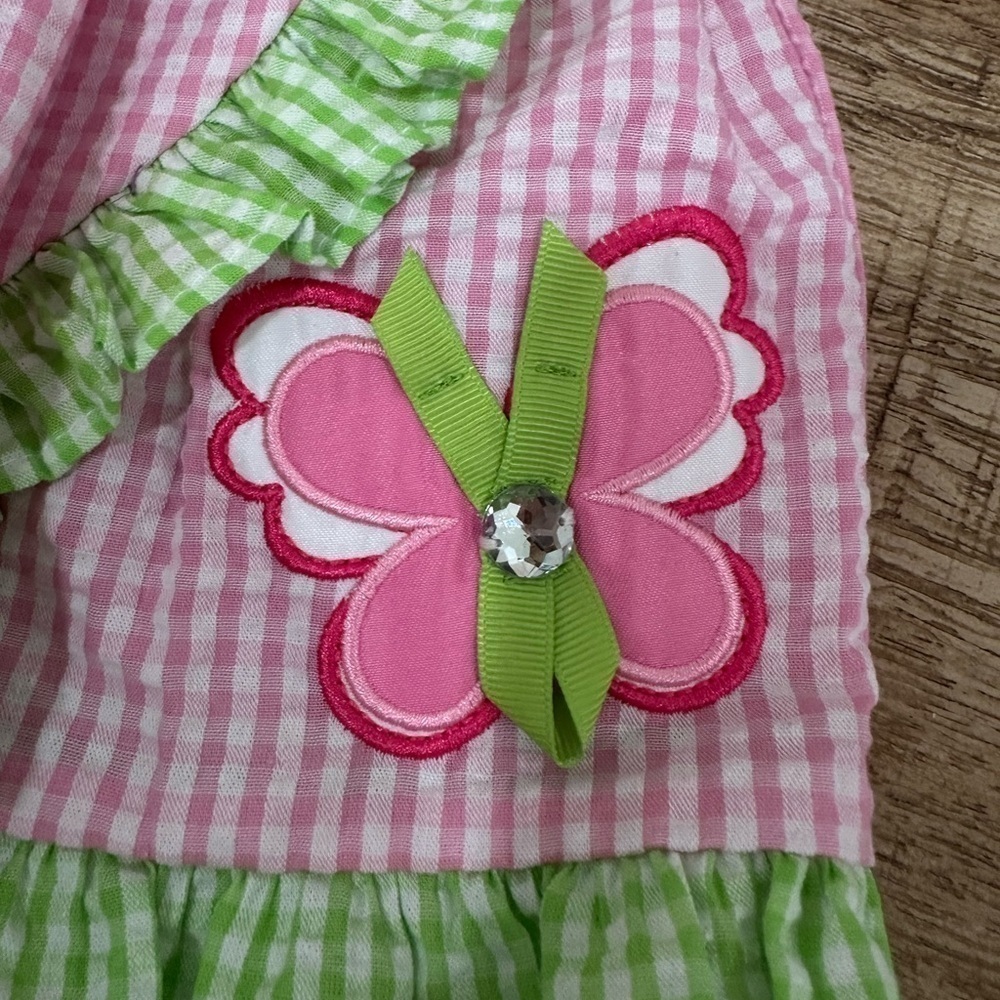 Rare Editions Seersucker Butterfly Dress | Size 3-6 Months | NWT - Picture 4 of 9